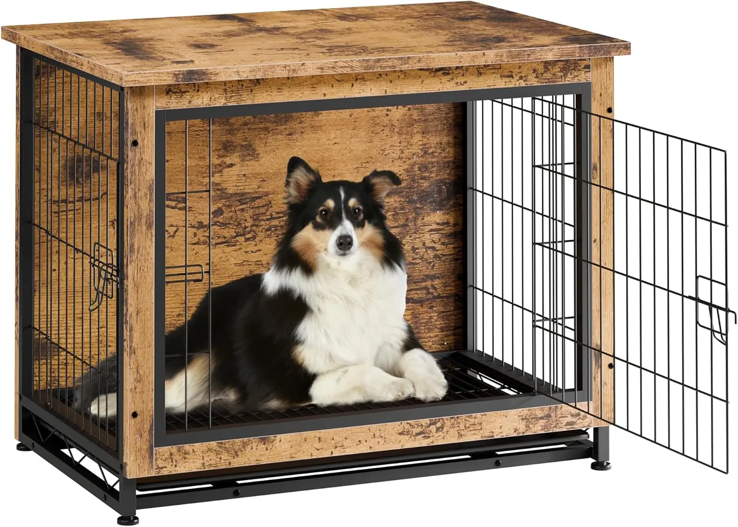 Vongrasig Dog Crate Furniture, Side End Table, Modern Wooden Kennel for Dogs Indoor, Heavy-Duty Dog Cage with Multi-Purpose