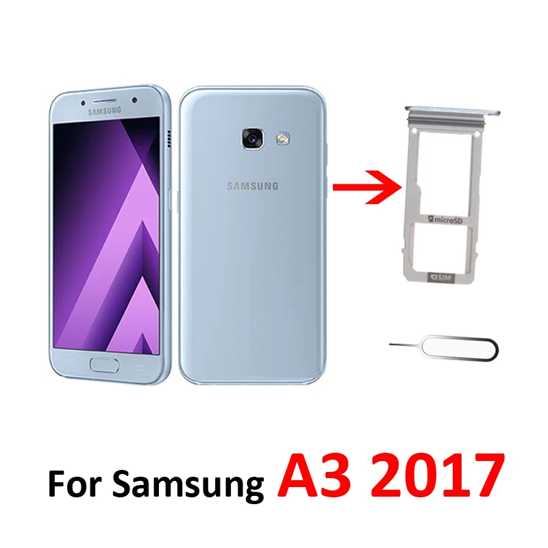 For Samsung Galaxy A3 2017 A320 A320F A320Y A320FL Phone Housing New SIM Tray Adapter Micro SD Card Tray Holder Slot