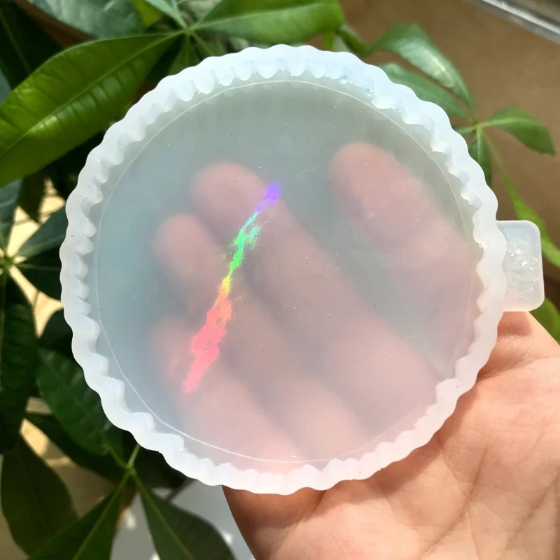 Molde posavasos cristal, molde fundición resina epoxi holográfica para tapete taza, decoración del hogar