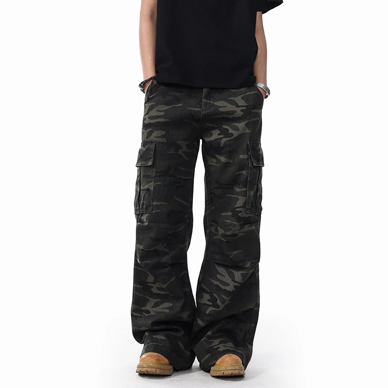 

Мужская уличная одежда, модные свободные повседневные брюки-карго из чистого хлопка в стиле хип-хоп, камуфляжные брюки-карго, женские уличные комбинезоны, брюки унисекс