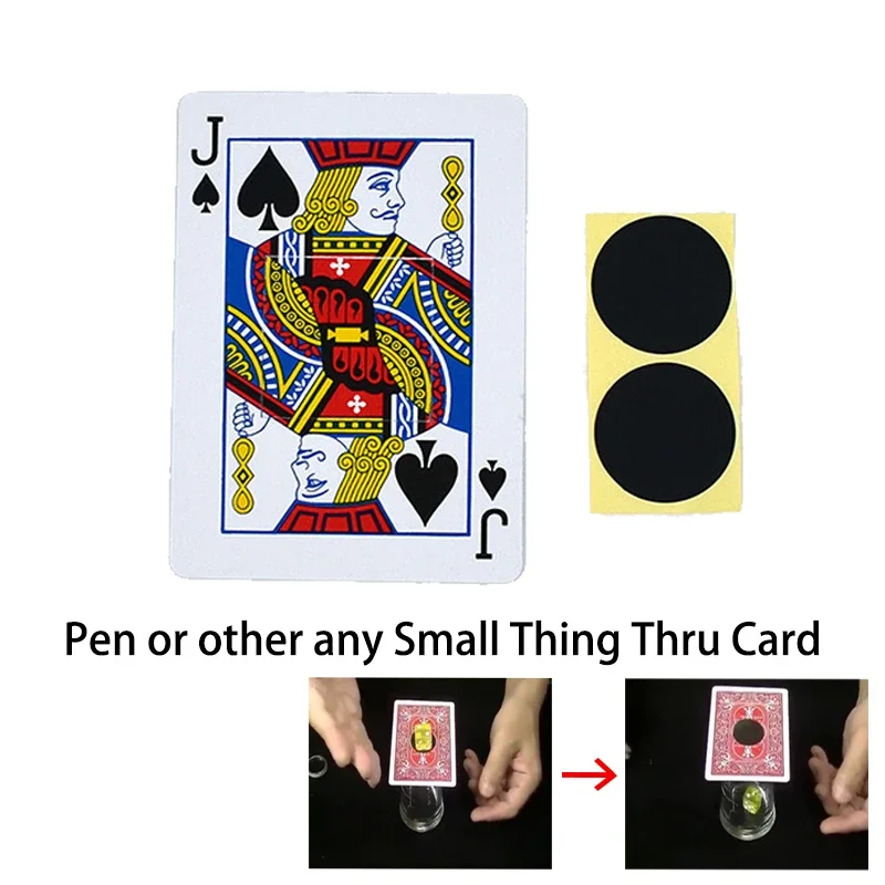 Pen or Other Small things Thru Card by J.C Magic Tricks Black Hole Magic Tricks Card Close Up Street Illusions Gimmicks Mentalis