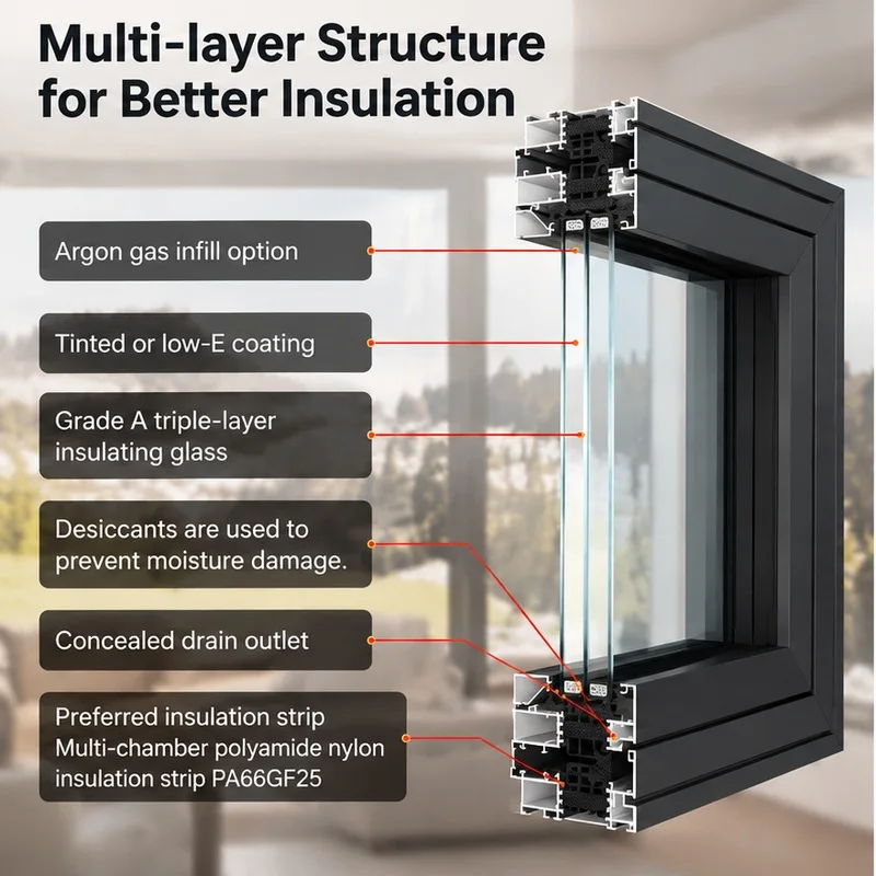Custom Size Aluminum Alloy Folding Window, Double Glass Soundproof Vertical Pass Through Window For Kitchen Balcony Villa & Home
