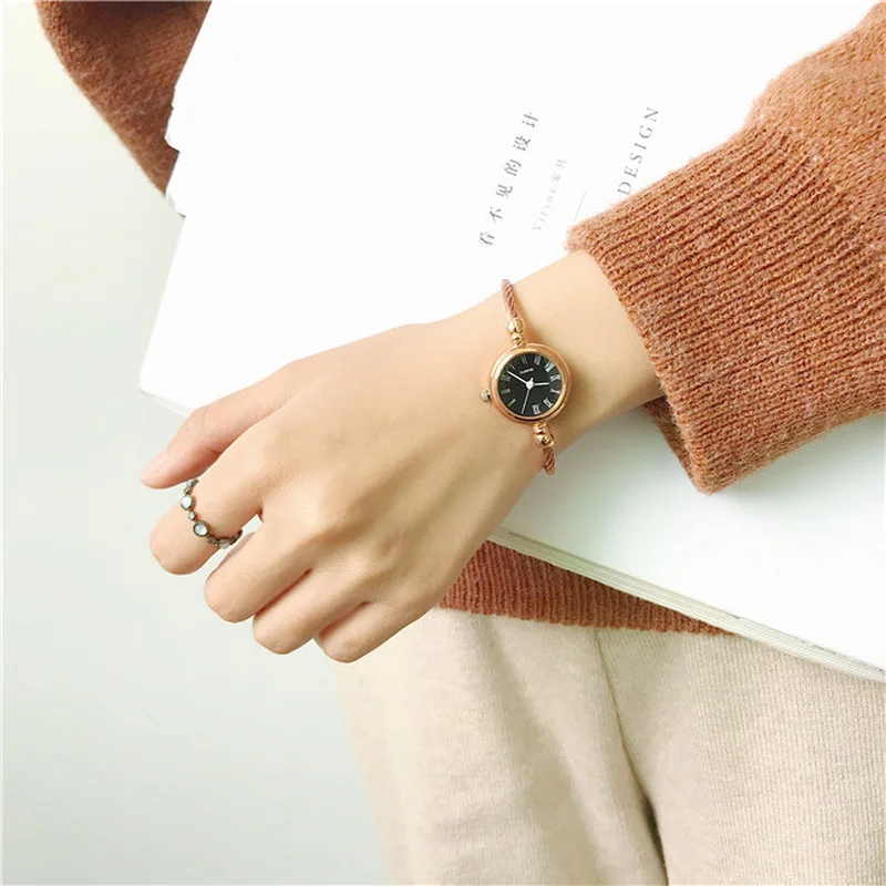 Luxury Women Watches Fashion Gold Bangle Bracelet Stainless Steel Retro Ladies Quartz Wristwatches Ulzzang Brand Small Clock