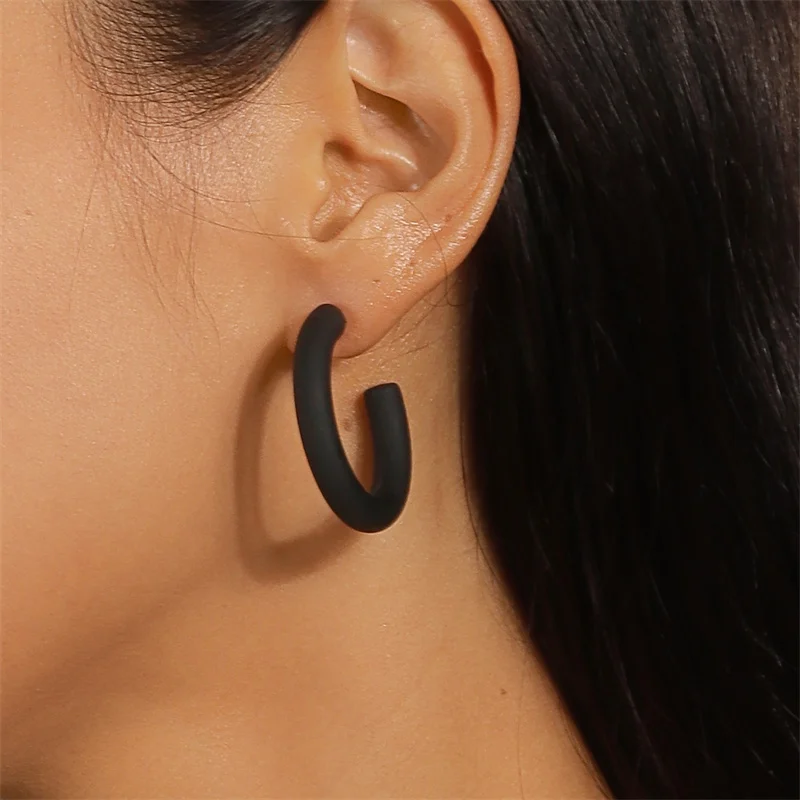 Aihua Koreanische Einfache Große Runde Hoop Ohrringe Für Frauen Bunte Geometrische Kunststoff Übertrieben Ohrring Trendy Ohrringe Schmuck – Detail 24
