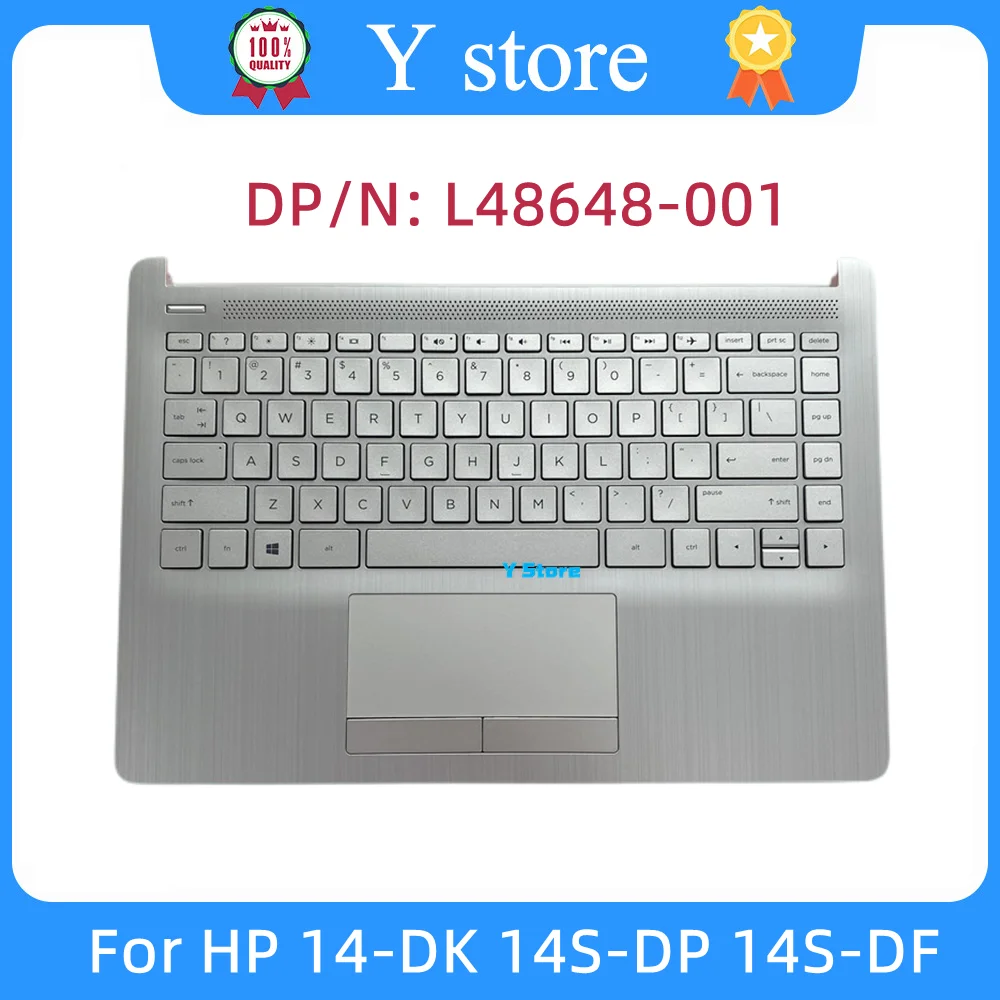 

Y Store New Palmrest Upper Case Keyboard Bezel Cover Touchpad For HP 14-DK 14S-DP 14S-DF 14S-CR 14S-CF L48648-001