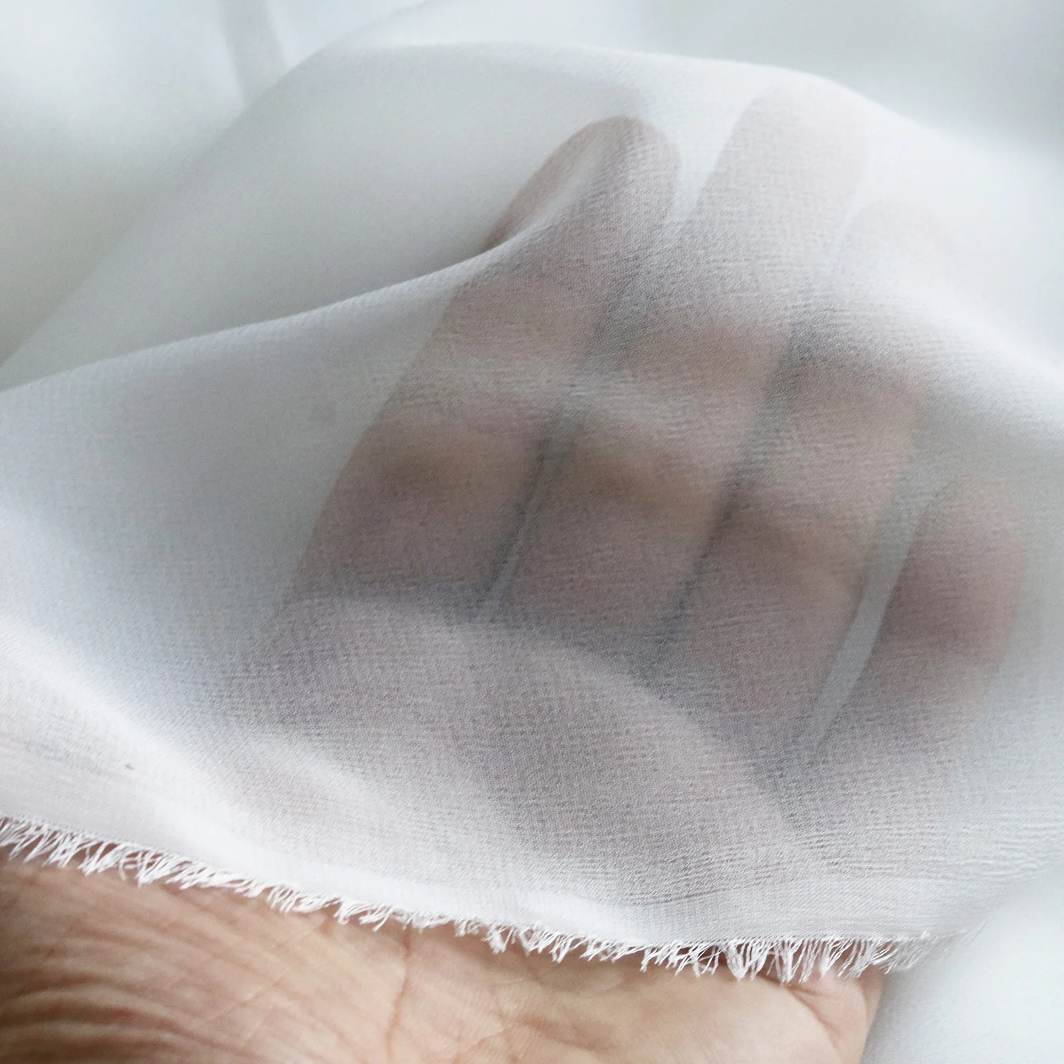 8 مومي 55 بوصة واسعة بالمتر أبيض صلب 100% أقمشة جورجيت حرير طبيعي وشاح زفاف بطانة شاش مادة كريب حريري يوريو #2