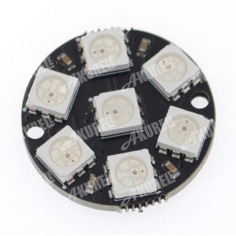 Anel de led rgb sde 1bit, 8/12/16/24bit, colorido, com placa redonda embutida, painel de lâmpada, controlador integrado para du
