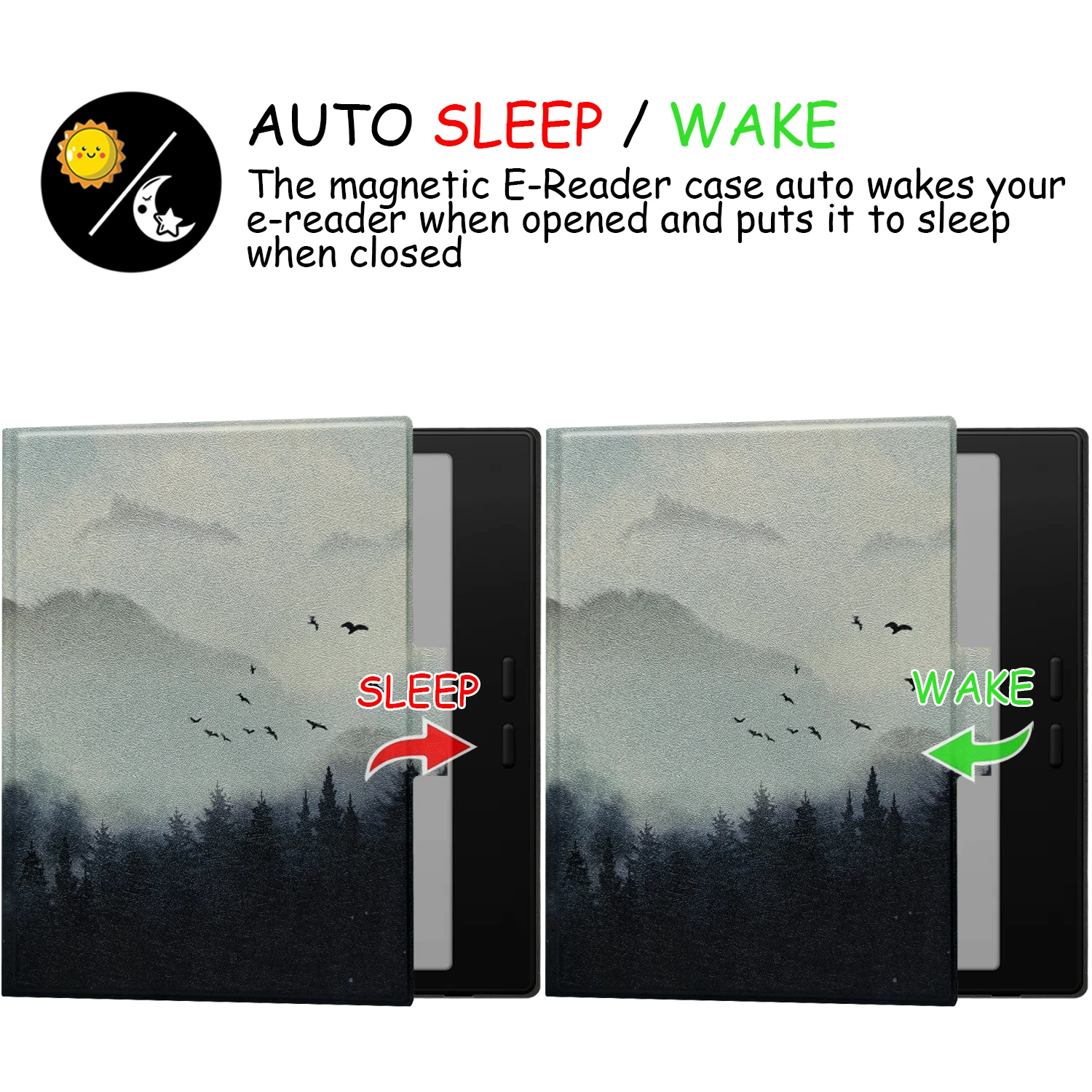 Estojo magnético para Boox Go Color 7 (Gen II/ I 2025/2024) / Boox Go 7 Cover com Auto Sleep/Wake, suporte para caneta e fecho magnético