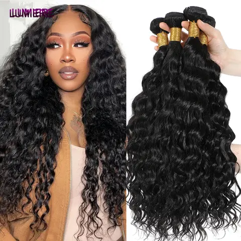 30 40 Inch Natural Wave Human Hair Bundles Brazilian 100% Unprocessed Raw Virgin Hair Weave Extension Double Weft For Women