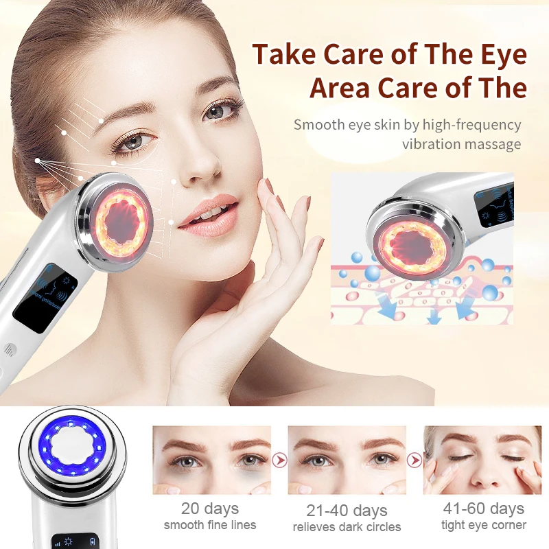 ยกกระชับใบหน้าโฟตอนฟื้นฟูอุปกรณ์ความงาม EMS ไมโครกระแสอุณหภูมิคงที่ความร้อนอุปกรณ์ทำความสะอาดรูขุมขน