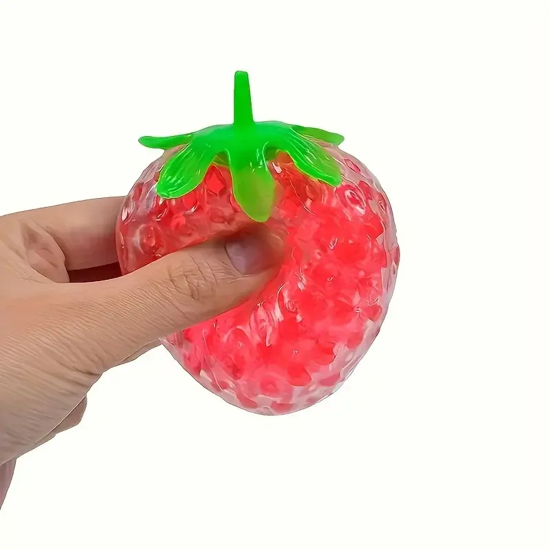 Squishy Strawberry Stress Ball - Soft Fidget Sensory Toy for Adults Kids Anxiety Autism Relief, Slow Rebound Party Favors Gifts