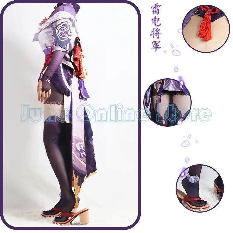 

Raiden Shogun Cosplay Game Genshin Impact Raiden Shogun Beelzebul Cosplay Costume Anime Uniform Wig Halloween Dress for Women