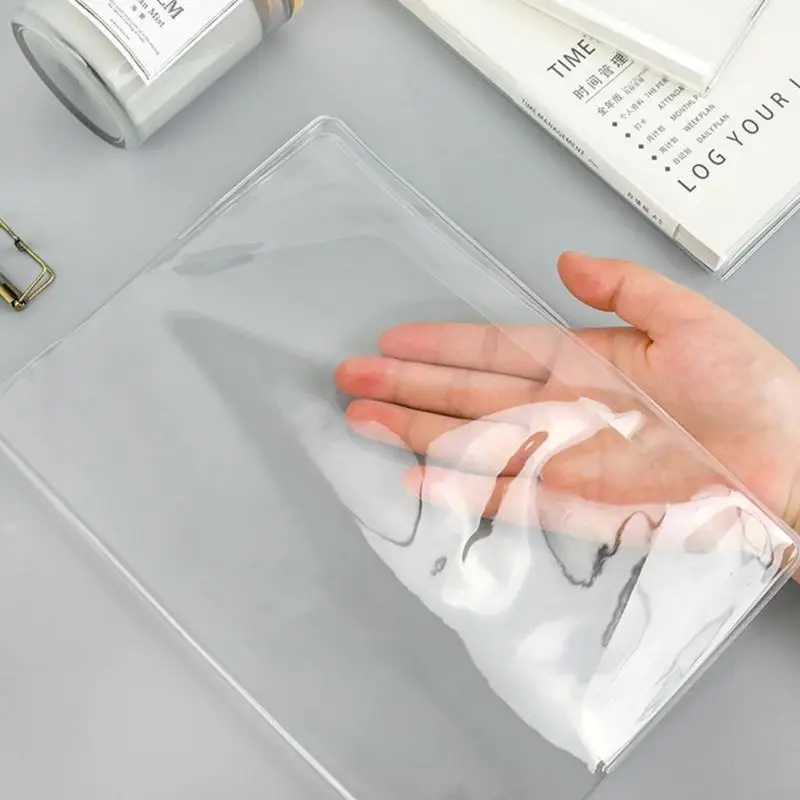 A5/A6 PVC شفافة واقية كم دفتر المجلات مخطط كتاب مذكرات غطاء وقائي غطاء دفتر الملاحظات