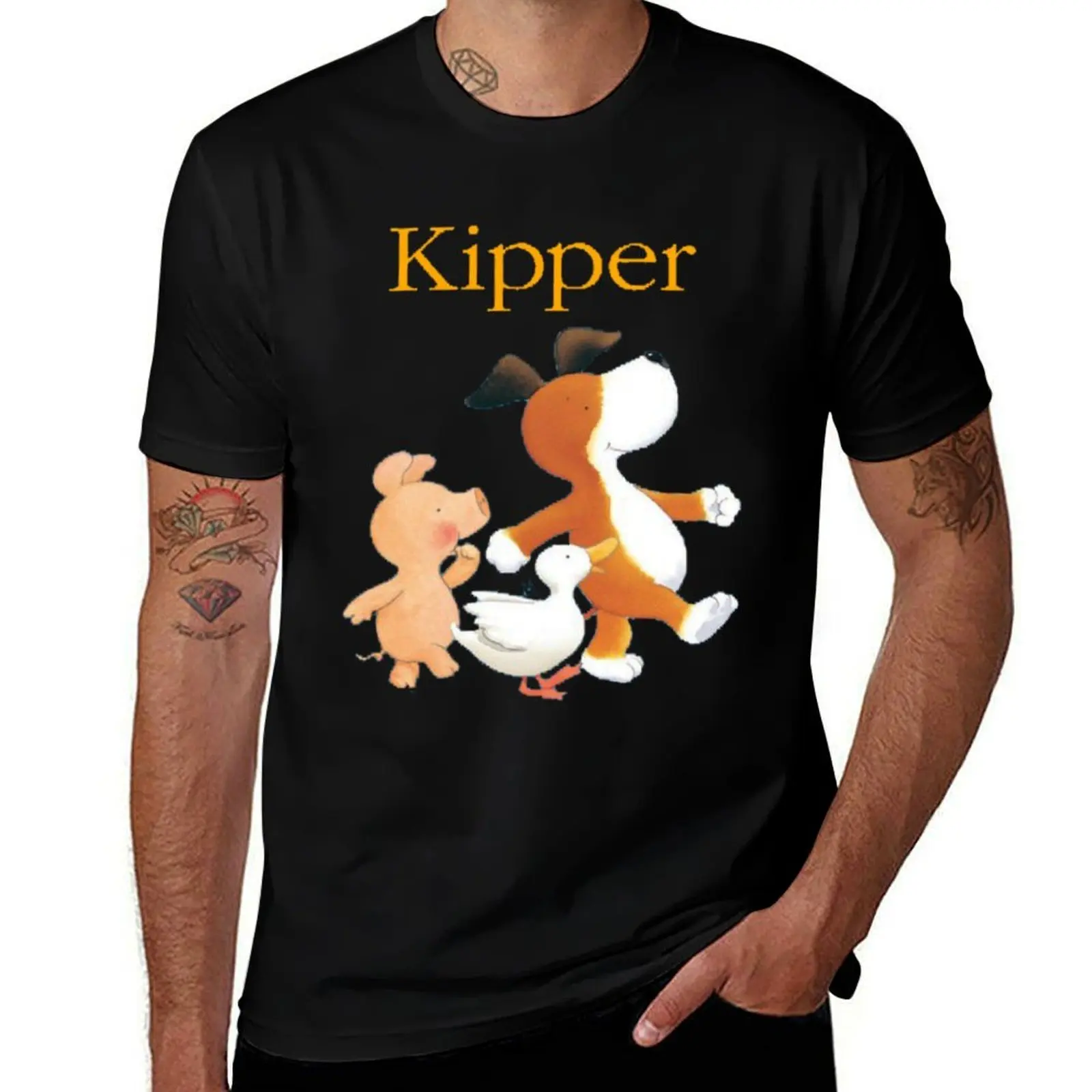 CUTE KIPPER THE DOG T-Shirt Non-Shrink Basic Cotton T-Shirt