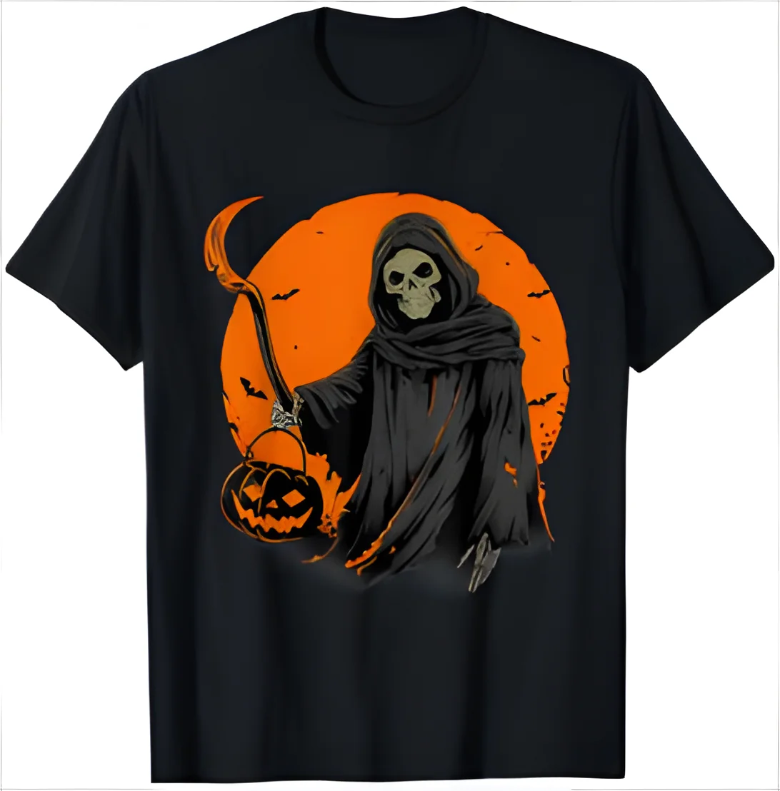 Trick Or Treat Halloween Costume Ghost Pumpkin Basket Bats T-Shirt