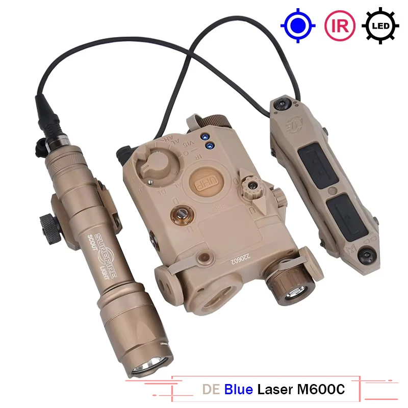 WADSN Tactical PEQ PEQ15 PEQ-15 SF M300A M600C Flashlight Airsoft Hunting Accsesories High Power Red Dot Green Blue Indicator image 3