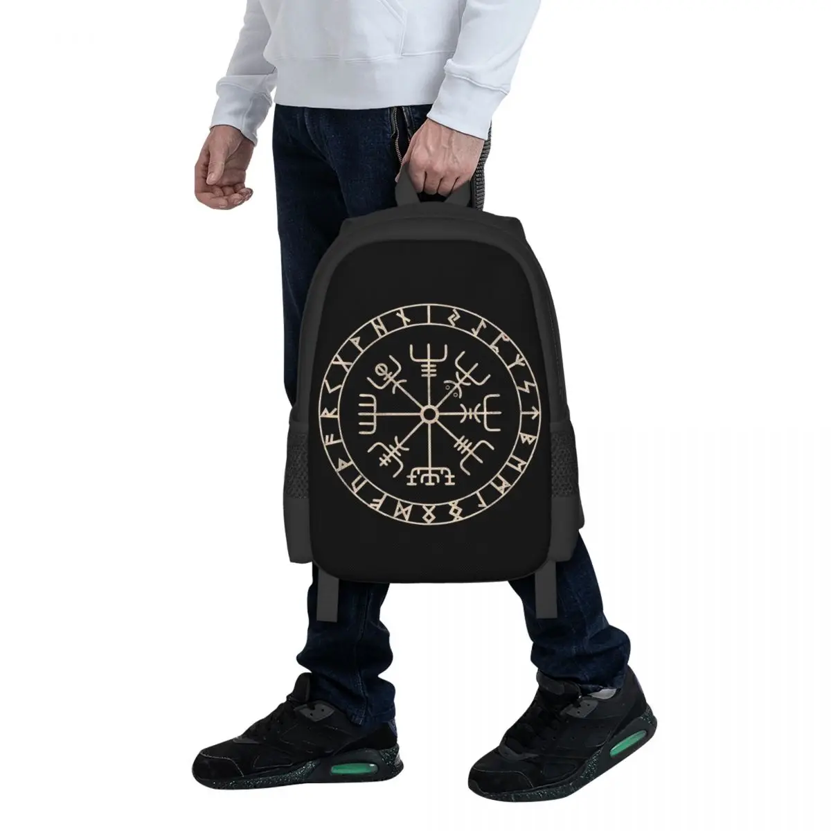 

Runic Viking Compass Vegvisir Celtic Student Backpack School Bag Hiking Travel Daypack for Boys Girls Bookbag Shoulder Bags