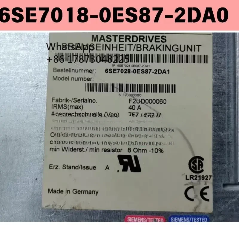Used 6SE7018-0ES87-2DA0 5KW braking resistor Functional test OK
