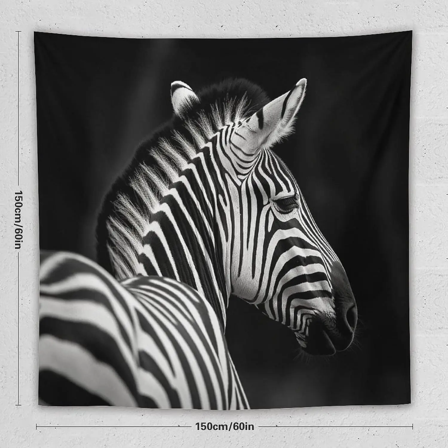 Modern Zebra Stripes Wall Tapestry Monochrome Safari Animal Print Boho Jungle Decor Polyester Hanging Art for Living Room Home D