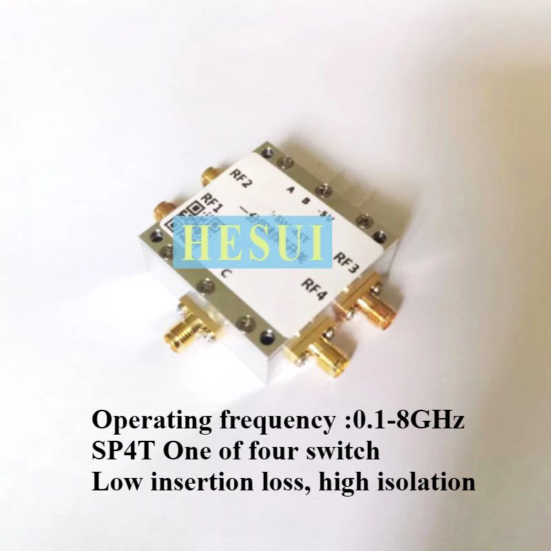 100M-8GHz RF switch SP4T four-choice electronic signal switching