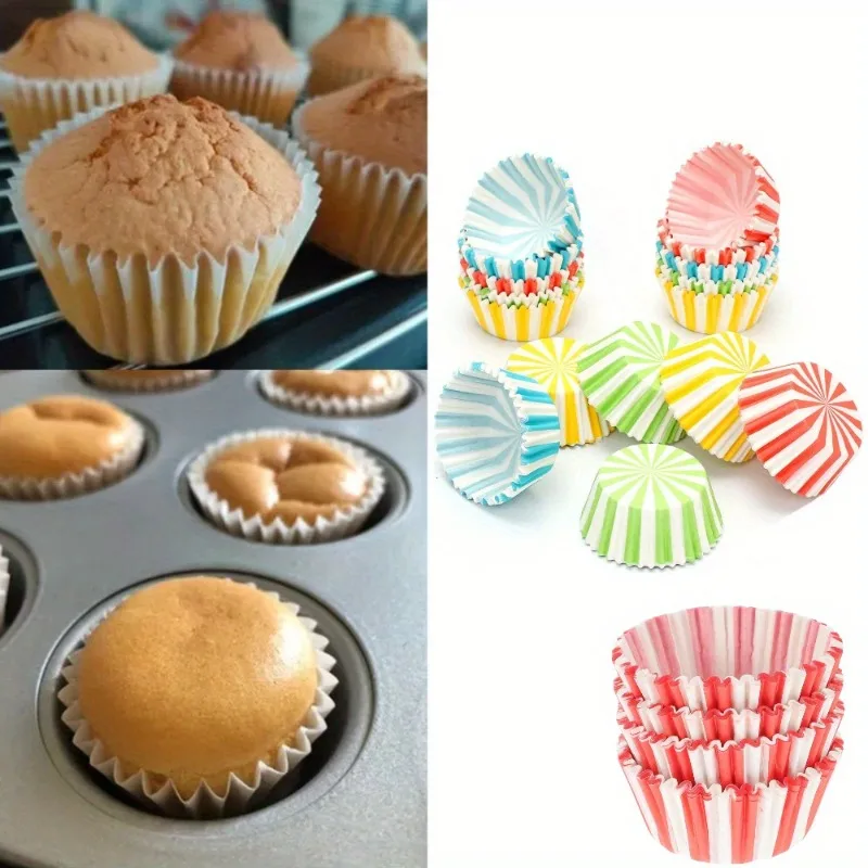 300PCS Colorful Cupcake Muffin Liners Baking Cups for Cakes Desserts Ideal for Birthday Wedding Baby Shower Holiday Parties