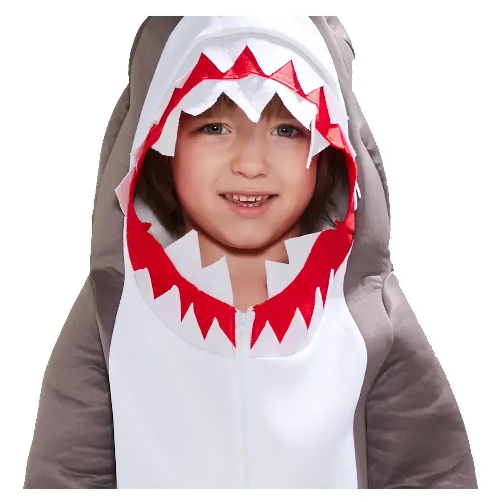 2025 Halloween Combinaison à capuche requin pour garçon et filles، زي de Cosplay d'animaux d'halloween، رداء fantaisie de #3