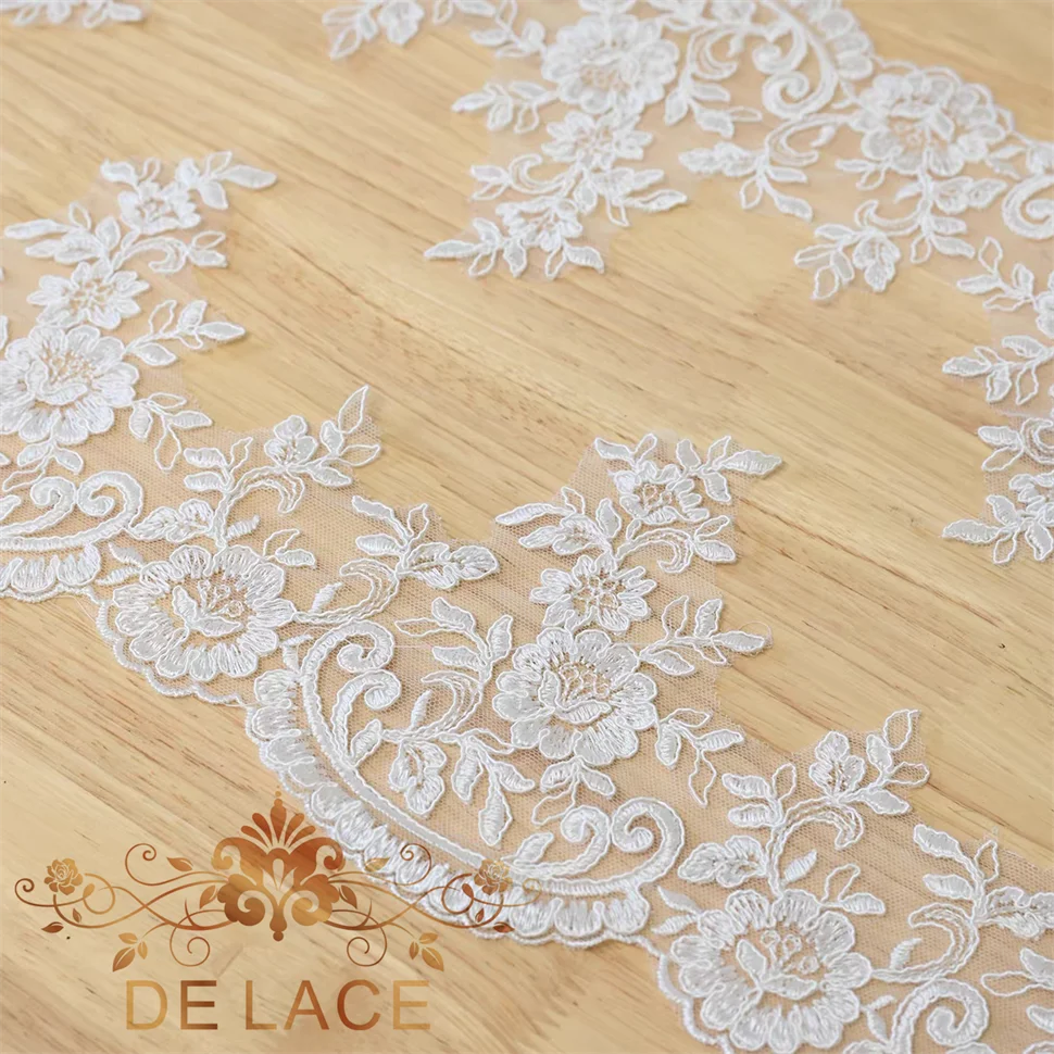 

JB Floristic Corded Lace Trim Boards Floral Pattern Guipure Mesh for Wedding Dress DIY Lace Fabric