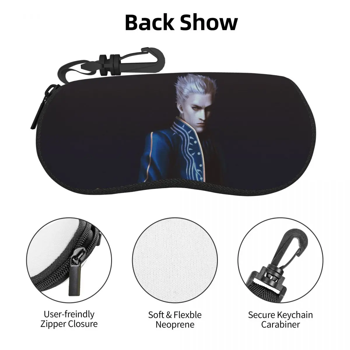 Vergil From The Devil May Cry Series شل نظارات صندوق نظارات شمسية محمول للنساء والرجال حقيبة نظارات ناعمة
