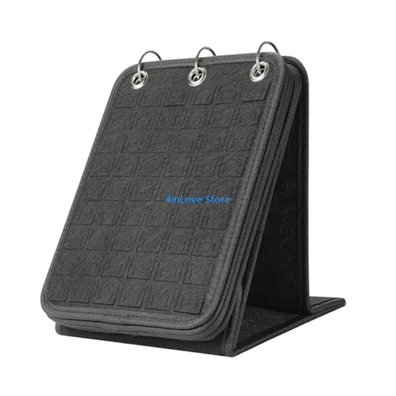 

T4MD Felt Jewelry Organizers Book Portable Travel Earring Necklace Rings Storage Case