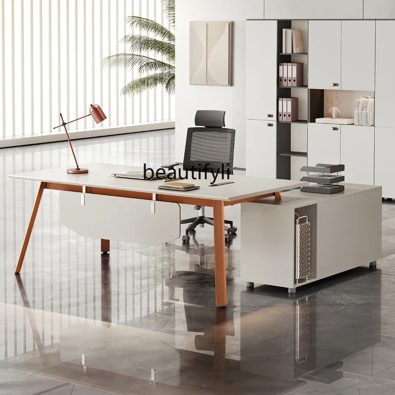 

Office Boss Office Desk President Executive Desk Simple Modern Computer Table and Chair Combination New