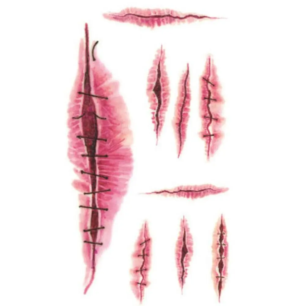 페이스 패치 할로윈 임시 문신 방수 사실적인 문신 스티커 거미 흉터 DIY 흉터 거미 디자인