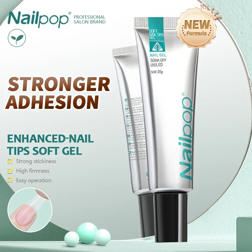 NAILPOP-Verhéritage à Ongles Gel Soak Off, Colle pour Pâte Rapide, Faux Pointes et Strass, Outils de Nail Art UV, 20g