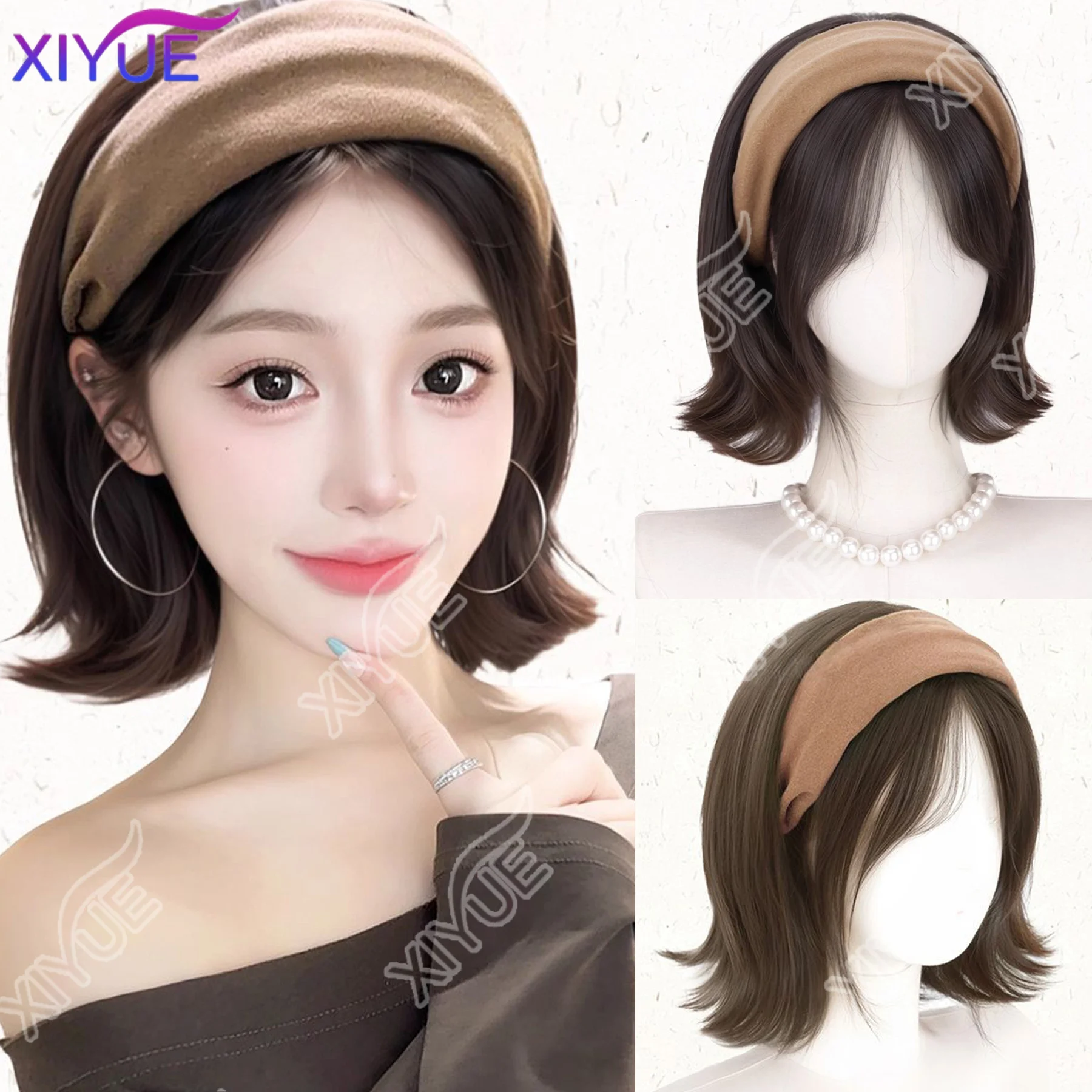 

XIYUE синтетическая женская винтажная однотонная мягкая хлопковая повязка для волос для девочек, милый парик для волос, повязка на голову, чехлы на голову для парика