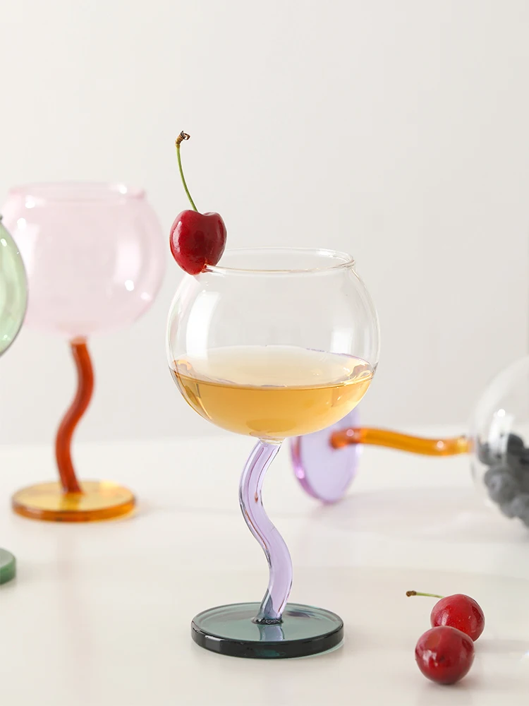Color Goblet Cup Bubble Cup Red Wine Glass Cup Sweet wine Cup Small Gift For Couples Friends Gift Box Packaging view 4