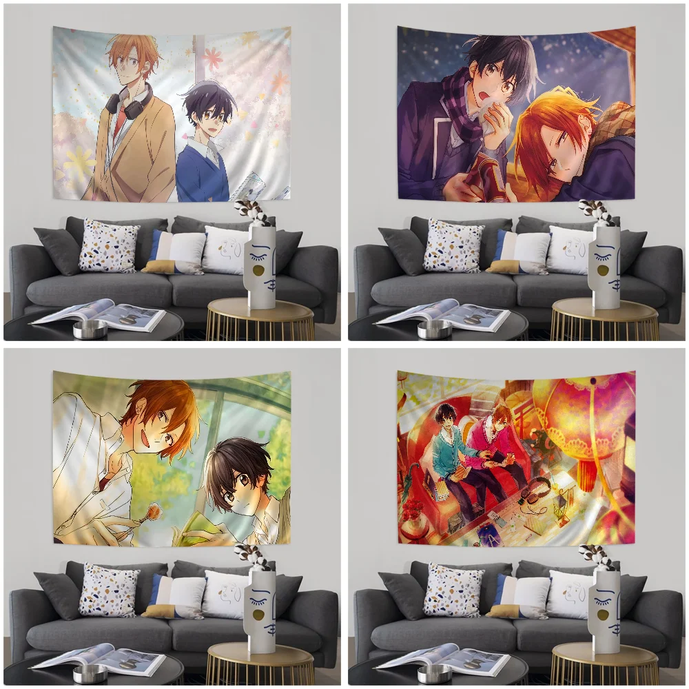 Sasaki To Miyano Cartoon Tapestry Hippie Flower Wall Carpets Dorm Decor Art Home Decor