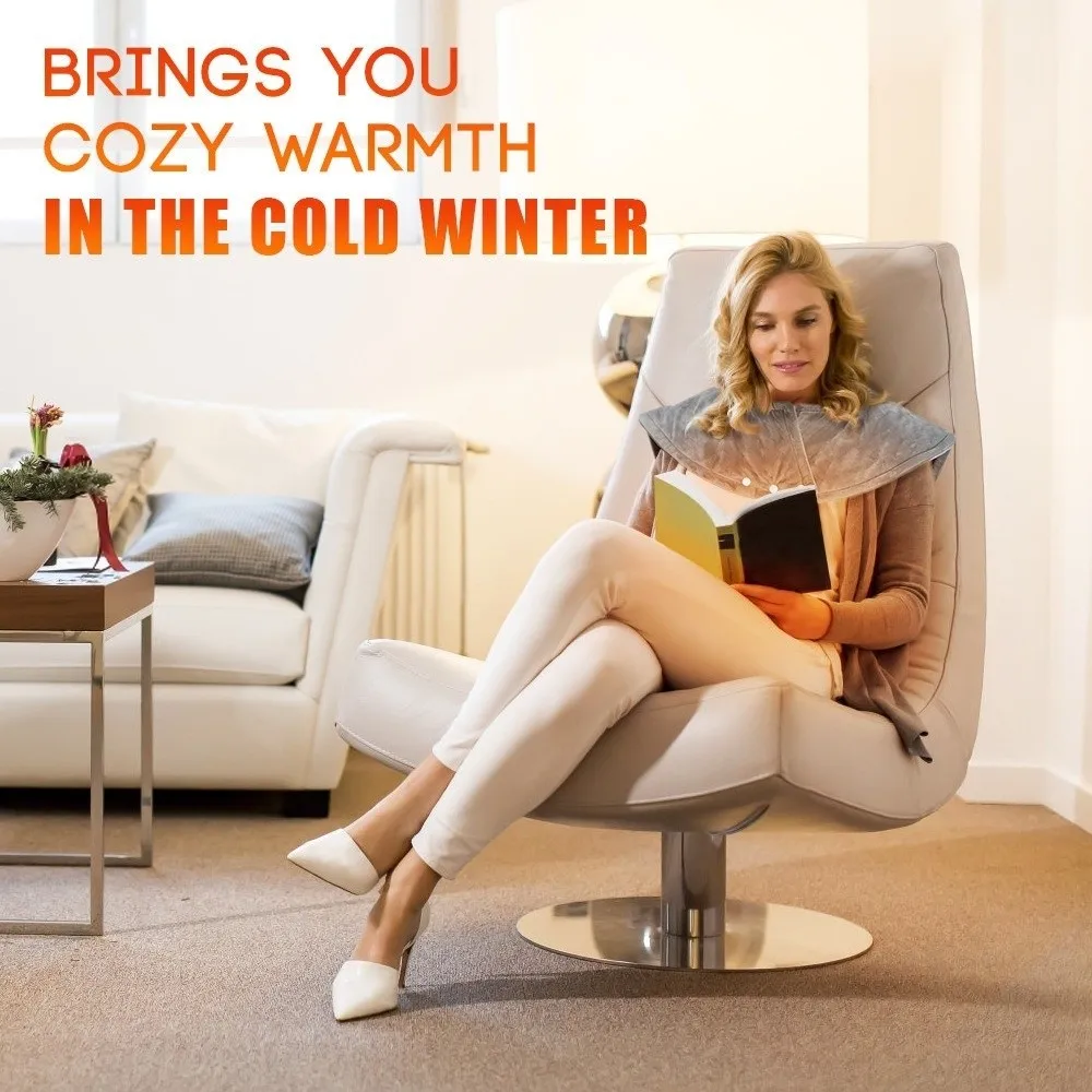 

Rapid Warmth Electric Heating Pad Thick Warm Washable Heated Shawl Intelligent Timing Nine Temperature Adjustment