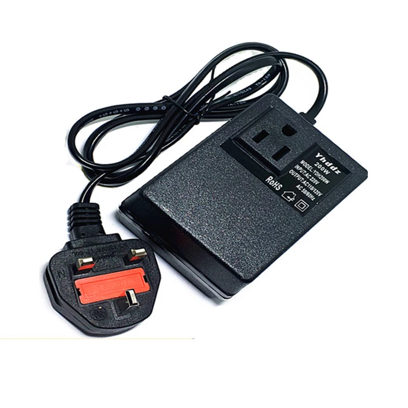 Transformer 220V To 110V Step Down Transformer Voltage Converter 200W Voltage Converter Travel Adapter UK Plug Inverter