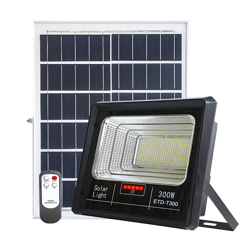 

Solar Light Outdoor Ip67 Solar Spotlight 300 Watts Solar Floodlight and Panel 100 Watts Floodlight