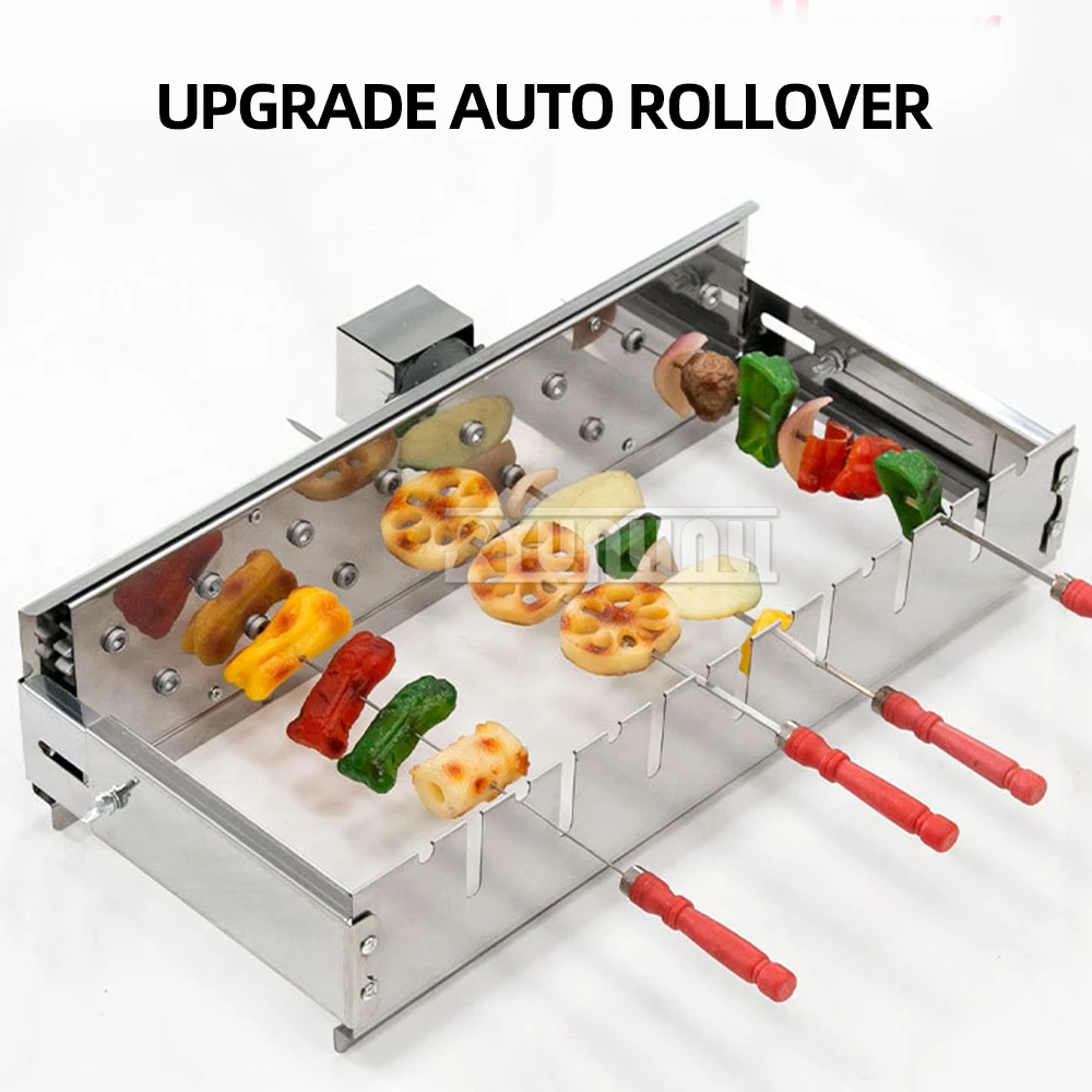 المحمولة شواء الفولاذ المقاوم للصدأ التلقائي التقليب شواية باربيكيو 45 سنتيمتر 15 ثقوب الشواء تدوير آلة Asador Giratorio Barbacoa