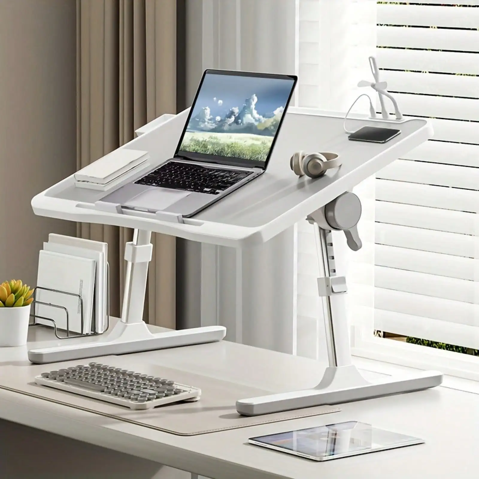 

Adjustable Height And Angle Folding Desk, Home Office Computer Desk, Portable Laptop Desk Foldable Laptop Bed Tray Desk