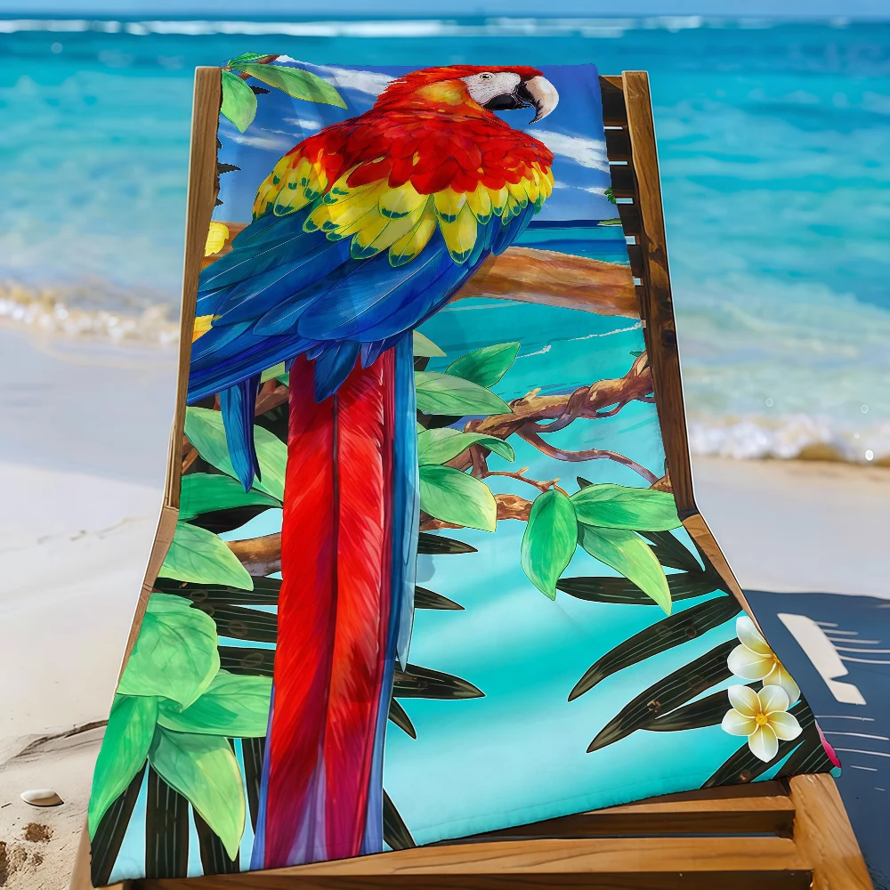 Tropical Paradise Parrots & Flowers Towel Quick Drying Beach Towels Are Suitable For Swimming Pools Camping Yoga And The Gym