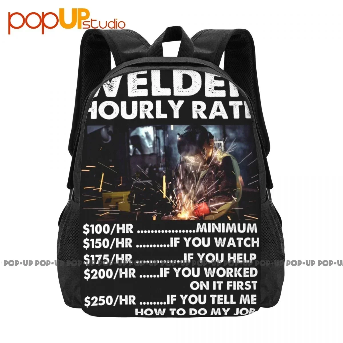 Welder Hourly Rate Minimum If You Watch If You Help If You Worked On It Backpack Large Capacity Fashion Schoolbag