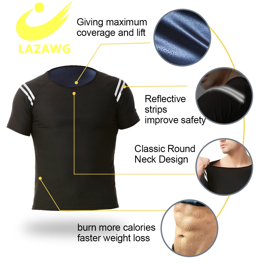 LAZAWG Men Hot Sweat Sauna Vest Waist Trainer Slimming Body Shapers Fajas Shapewear Corset Gym Underwear Fat Burn Slim Tank Top