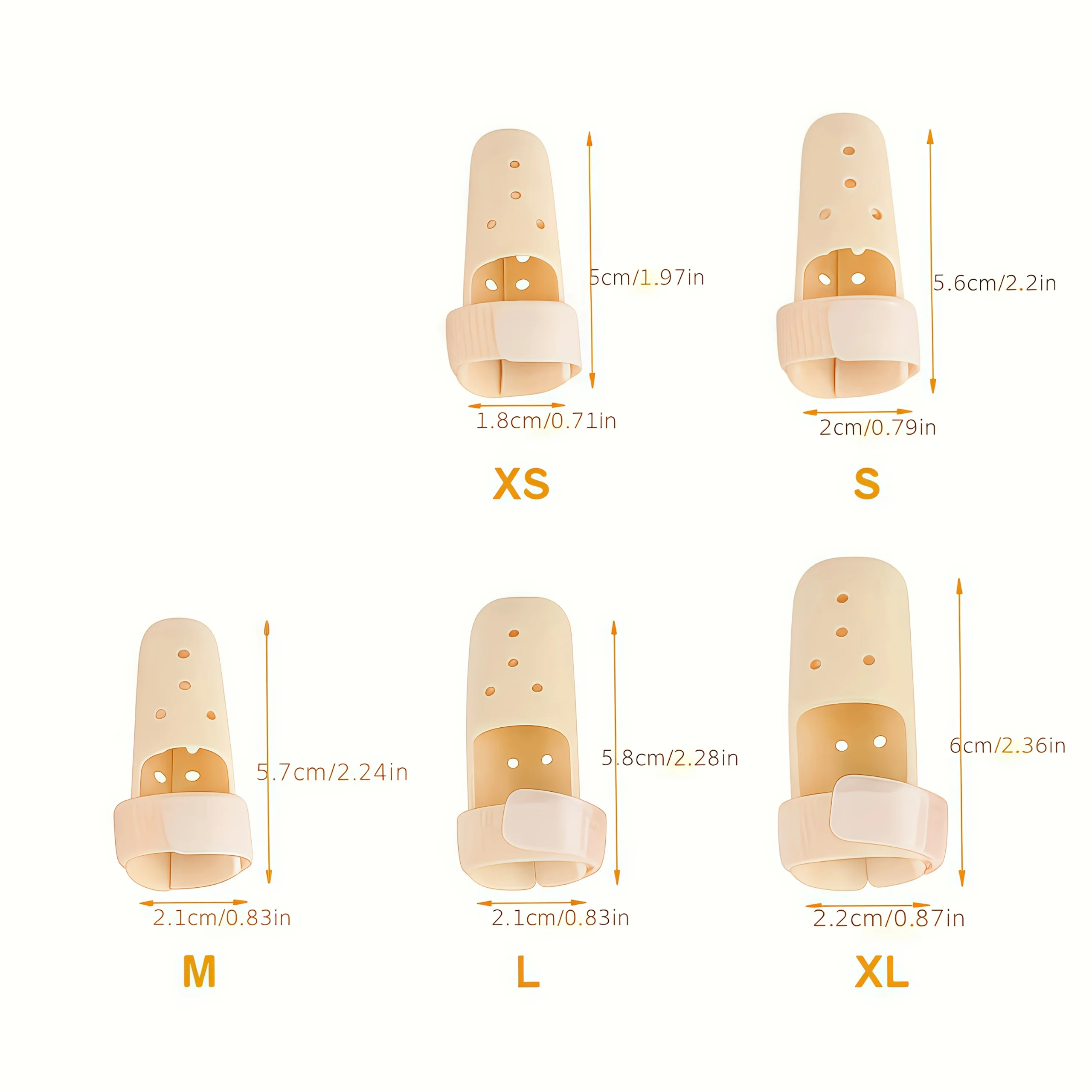 5-pcs Adjustable Finger Splint for Men and Women - Durable PE Material, Injury Support and Sports Protection, Breathable Design