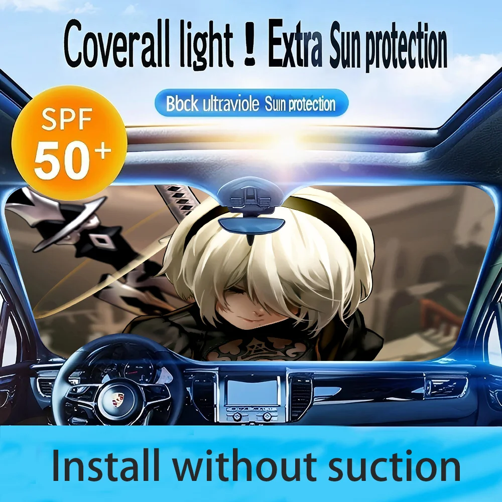 NieR Automata Windshield Sunshade Car Window Windscreen Cover Sun Shade Auto Sun Visor Car-covers