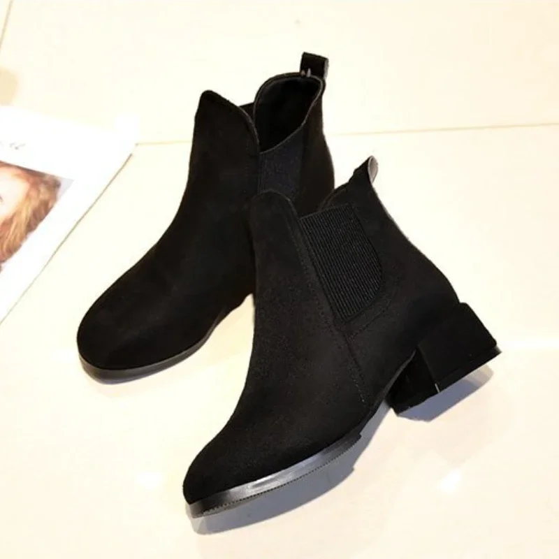 

Autumn Winter Women's Boots Chelsea Boots Suede Leather Women Casual Shoes Daily Slip-on Platform Female Ankle Boots Shoes Women