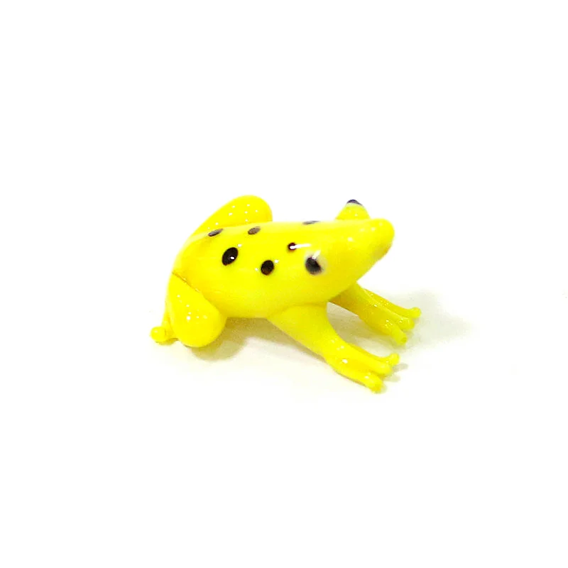2 Stück Bunte Mini-Glas-Tierfiguren Niedliche Frosch-Miniatur-Statuen Ornamente für Zuhause Tischdekoration Feengarten Bonsai Deko-Zubehör – Detail 34