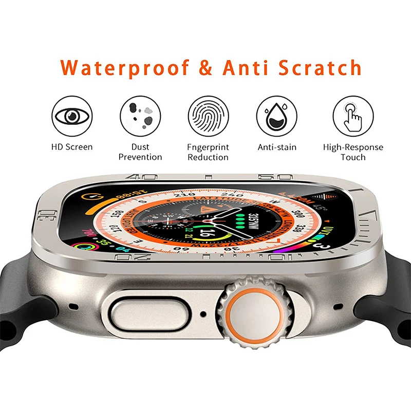 Tempered Glass for Apple Watch Ultra 2 49mm Screen Protector Anti-Scratch Metal Frame for IWatch Series Ultra 49 mm Accessories image 4