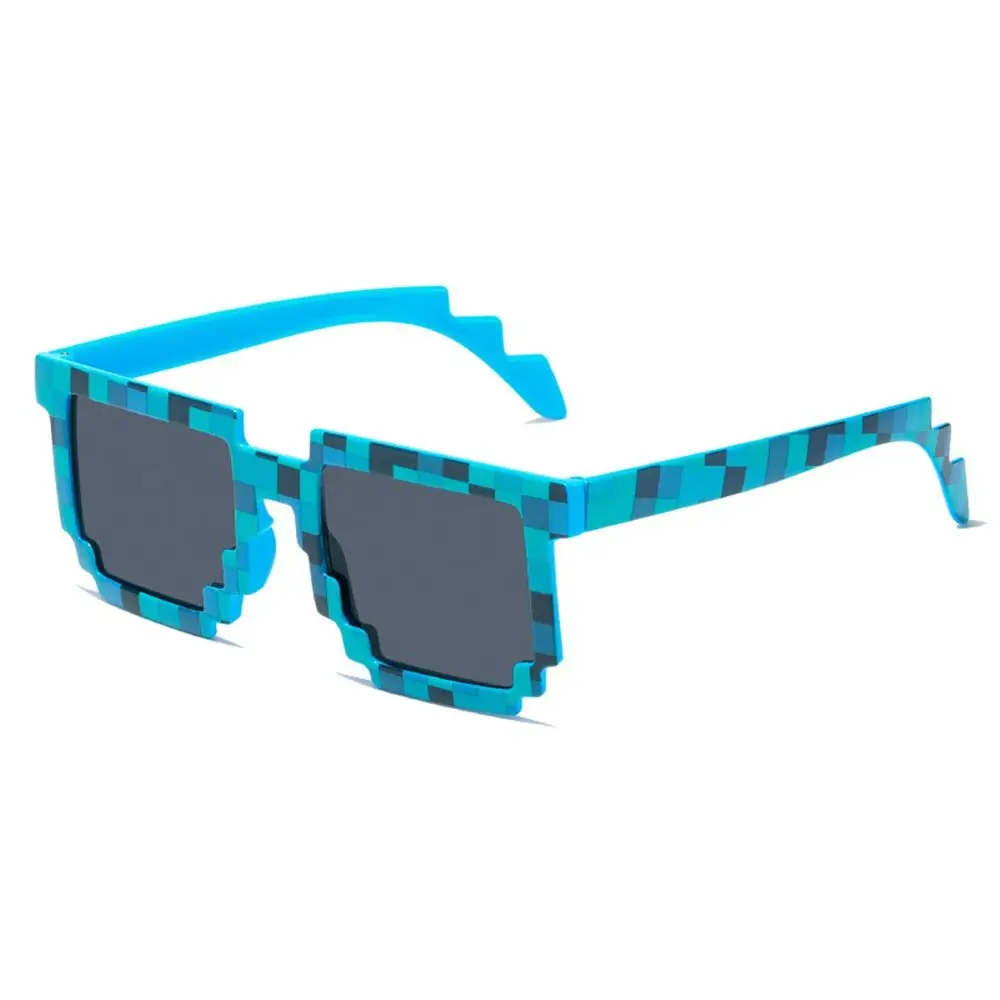 Retro Party Disco Mosaic Sunglasses Novel Funny Pixelated Mosaic Glasses Halloween Cosplay Decorative Shades for Adults Teens