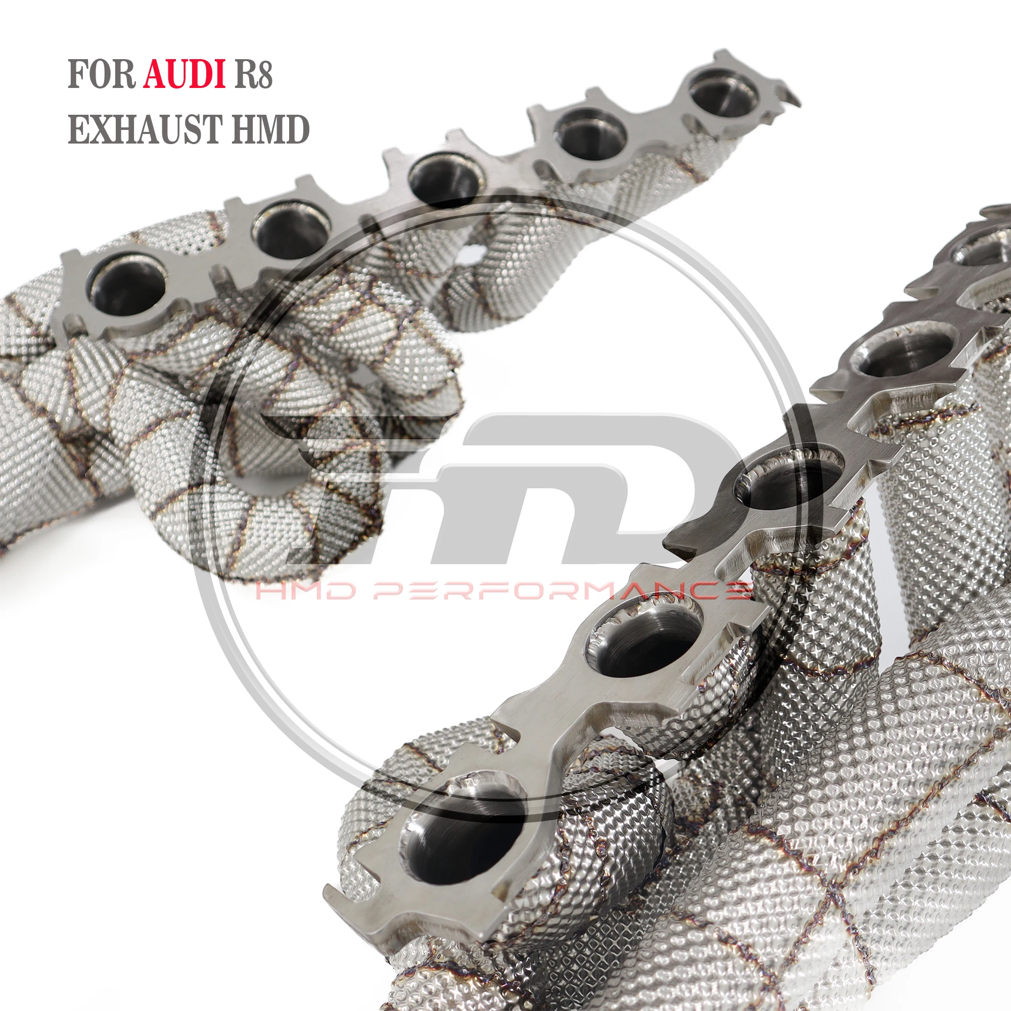 Hmd venda quente sistema de escape cabeçalhos desempenho alto fluxo para audi r8 v10 2021 + lamborghini evo coletor com escudo térmico